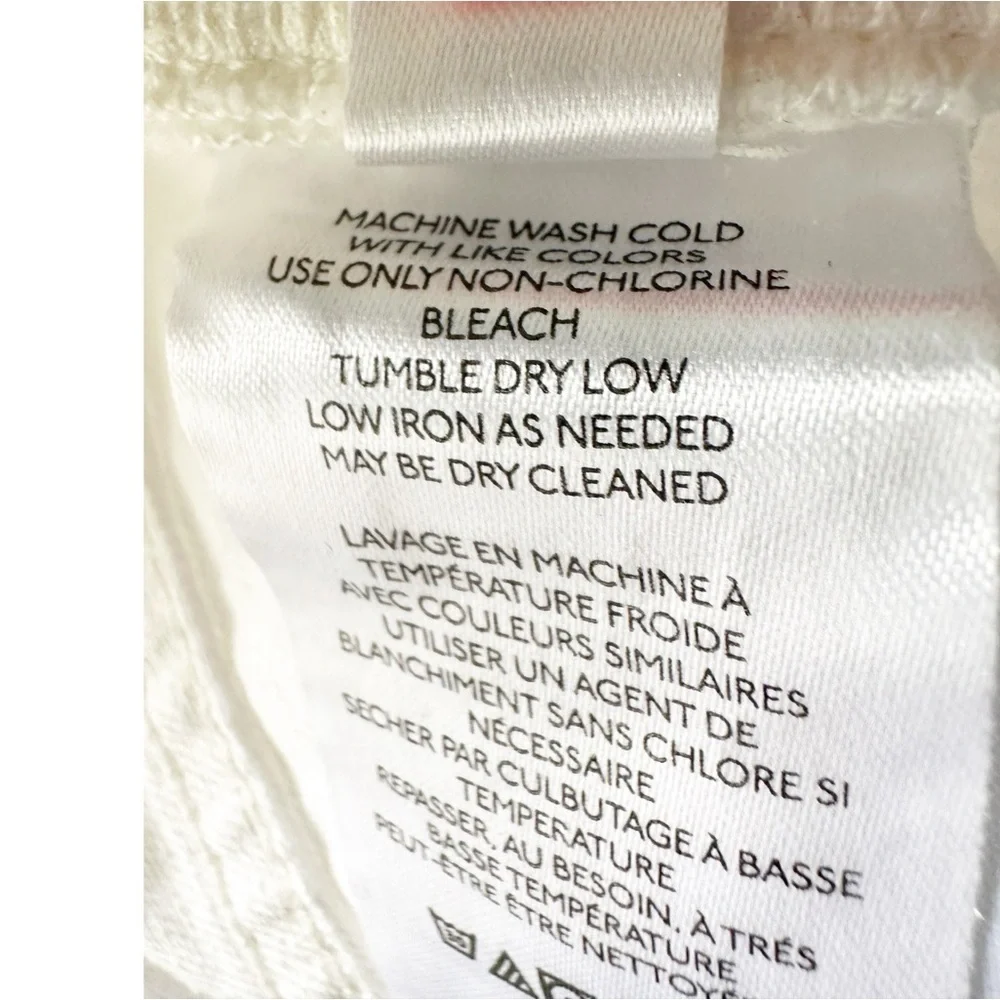 We The Free Maggie Mid Rise Straight Jean  in Optic White Denim Distressed 30 - Picture 13 of 14